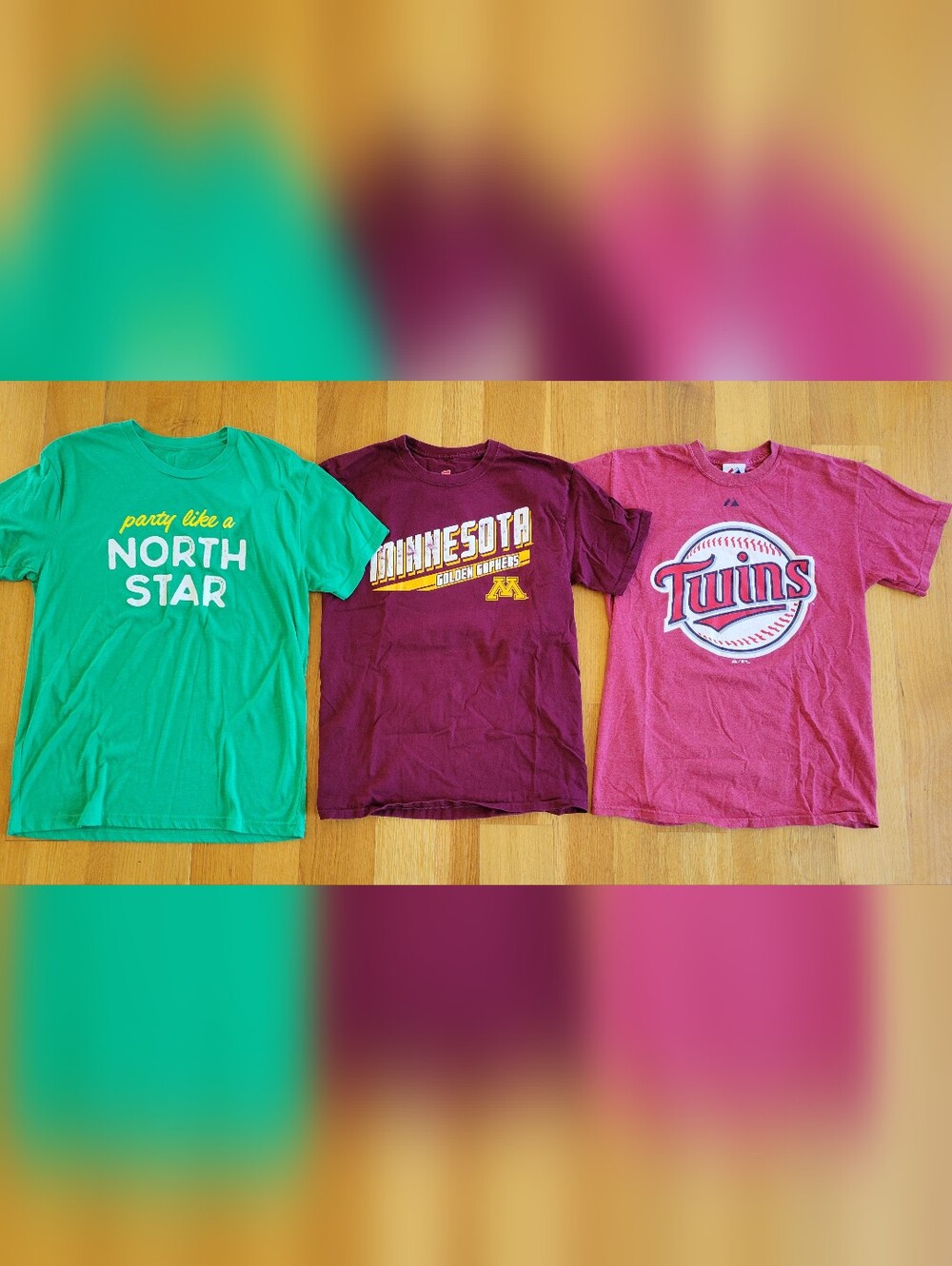 Size medium Minnesota sports teams theme shirts